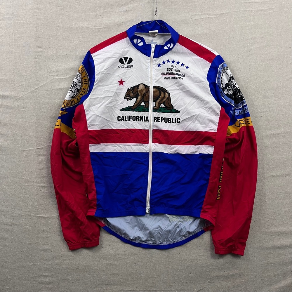 Voler Cycling Jacket Mens L Red White Blue 1997 California Nevada State Champion